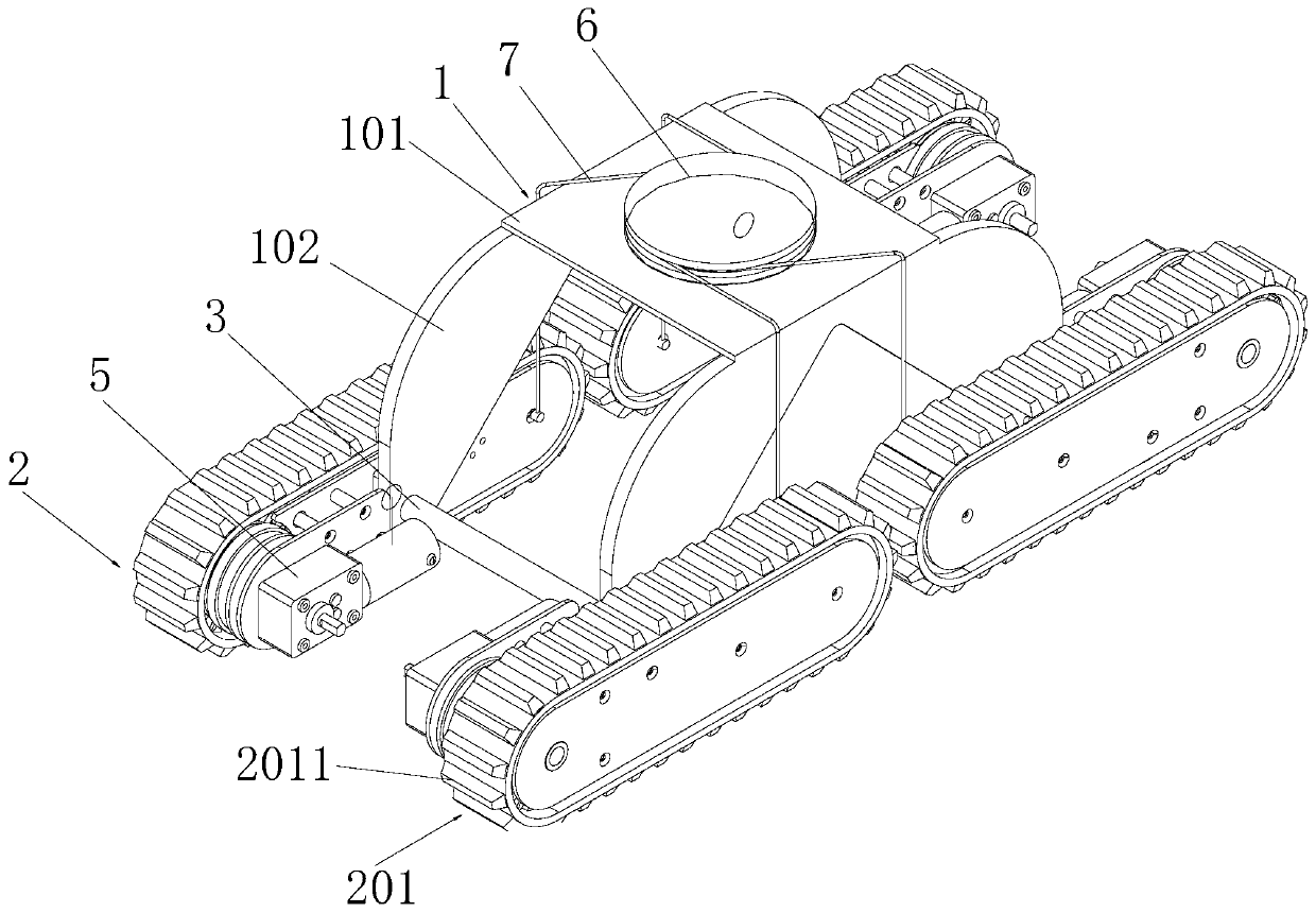 An adsorption crawler crawler mechanism and a wall-climbing robot having the same