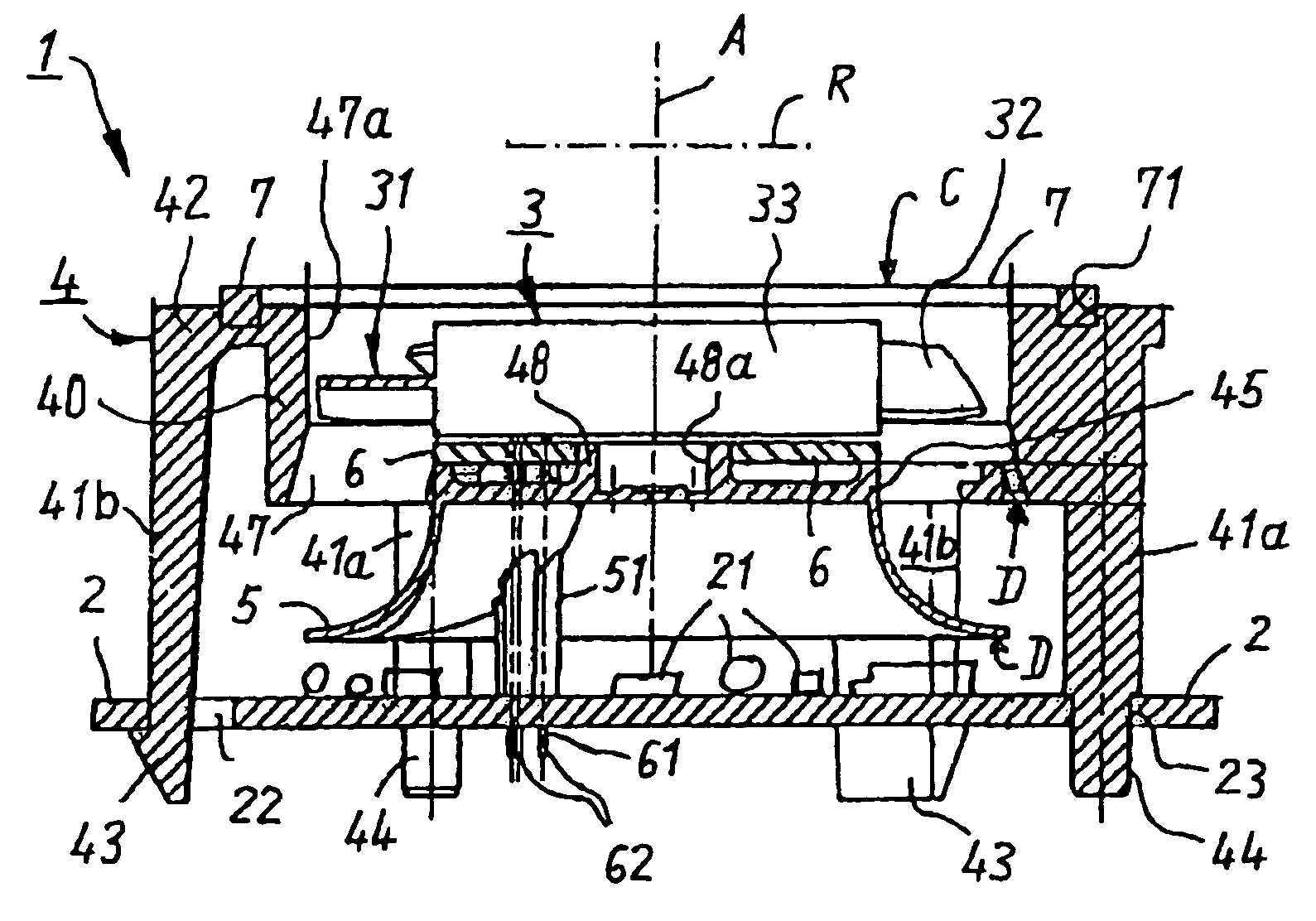 Assembly used for cooling a circuit board or similar