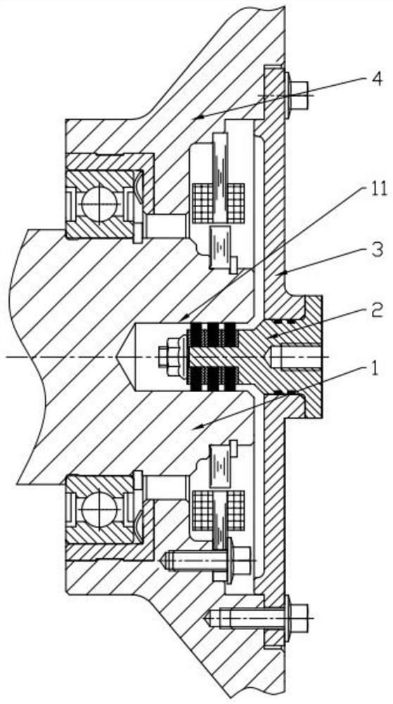 Combined conductive device of motor shaft current protection structure