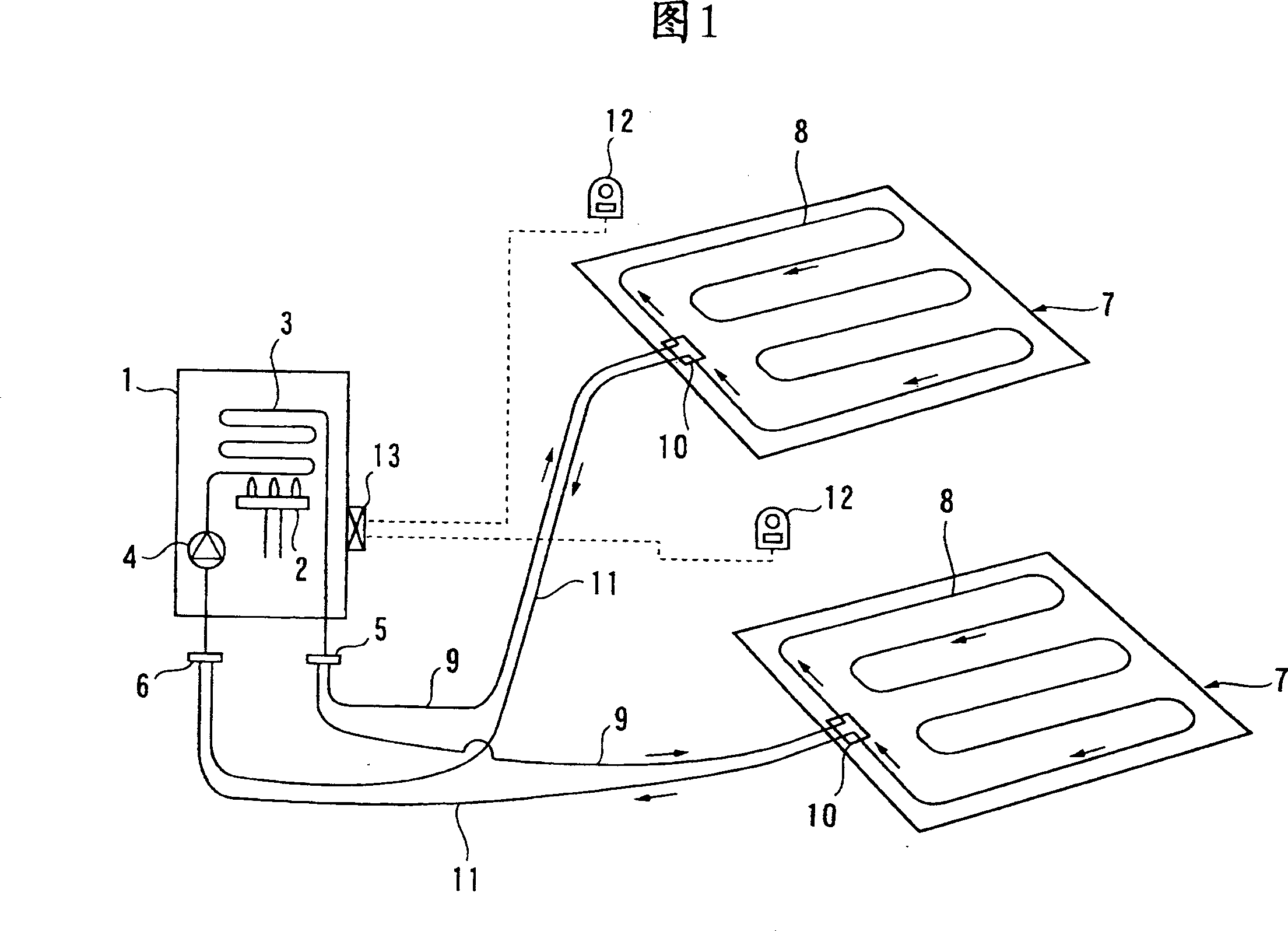 Hot water pad for floor radiator and floor radiation device using the hot water pad