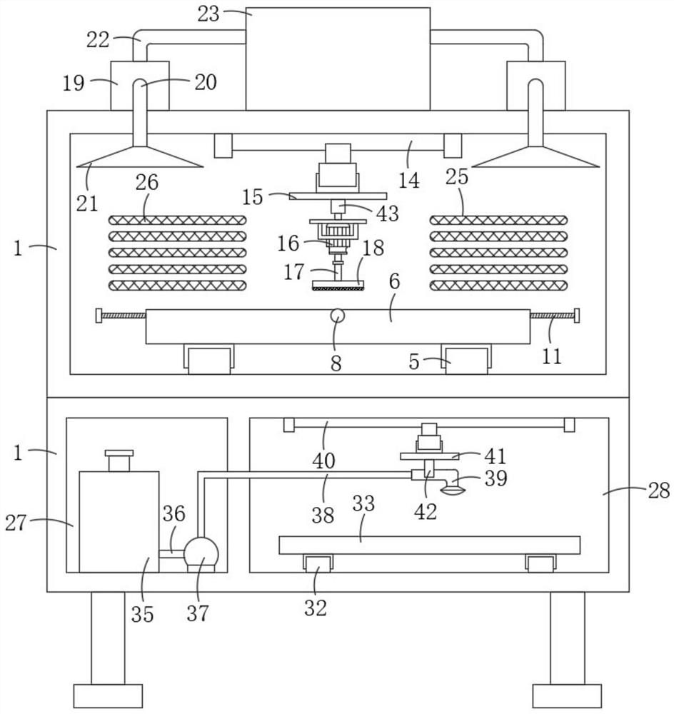 Soft and hard board outer surface roughening device with glue brushing assembly