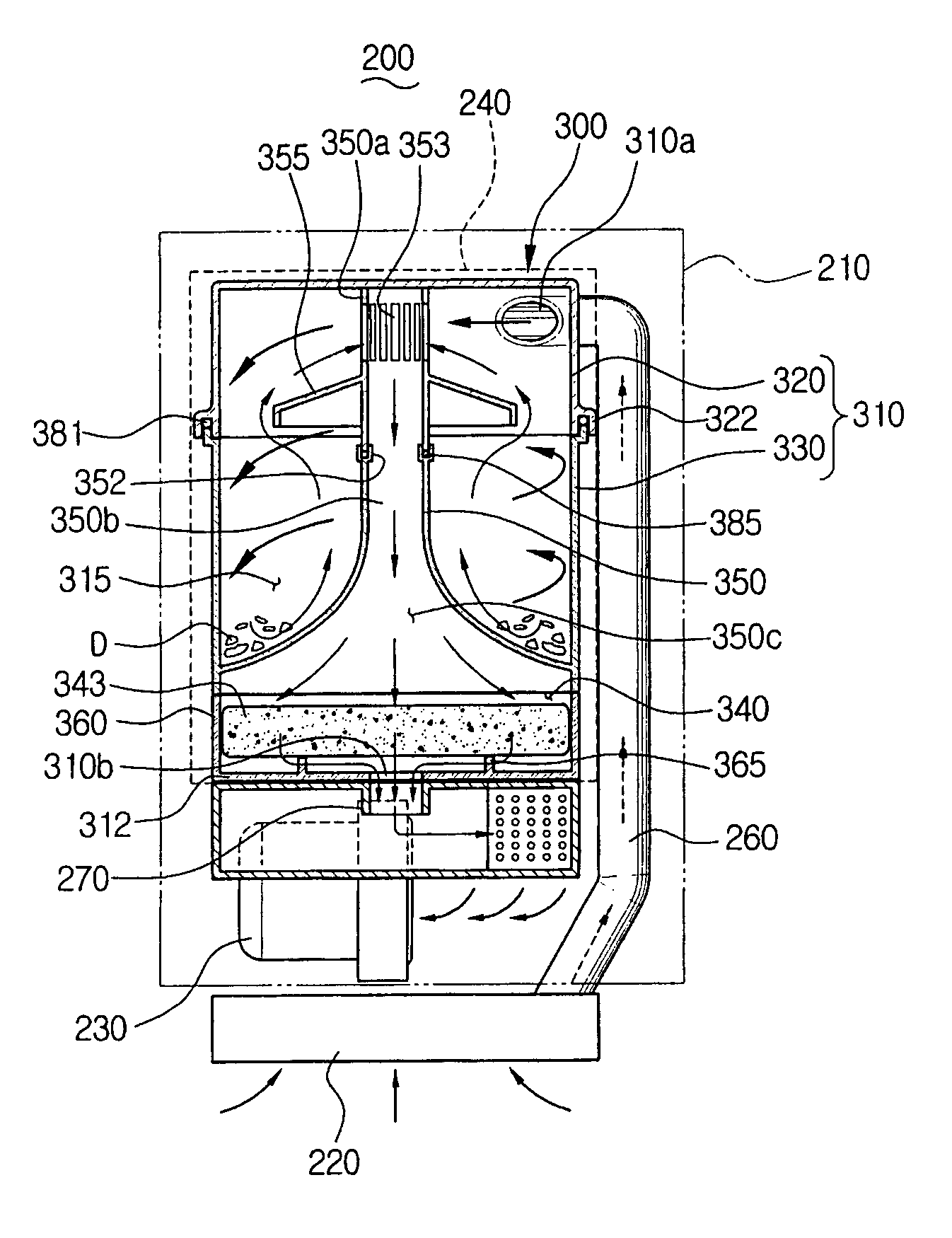 Cyclone dust collecting device and vacuum cleaner having the same
