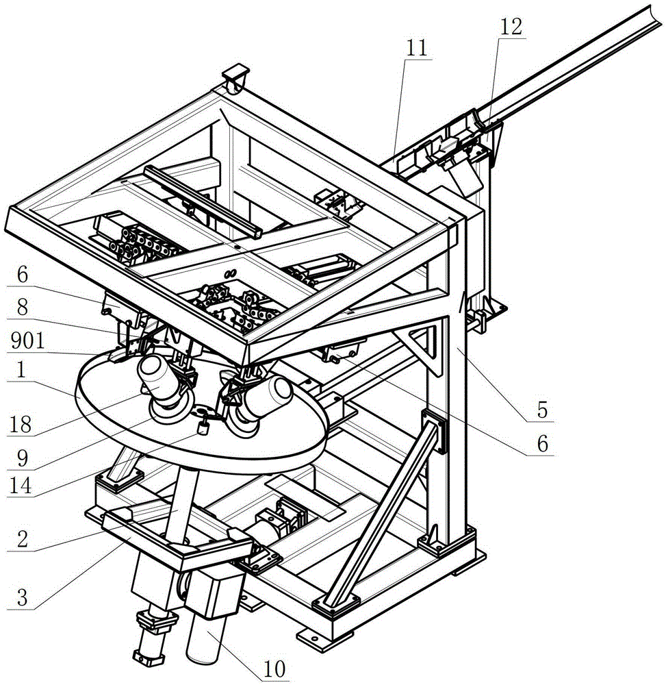 The structure of the pressing wheel assembly of a paper corner protection automatic coiling device