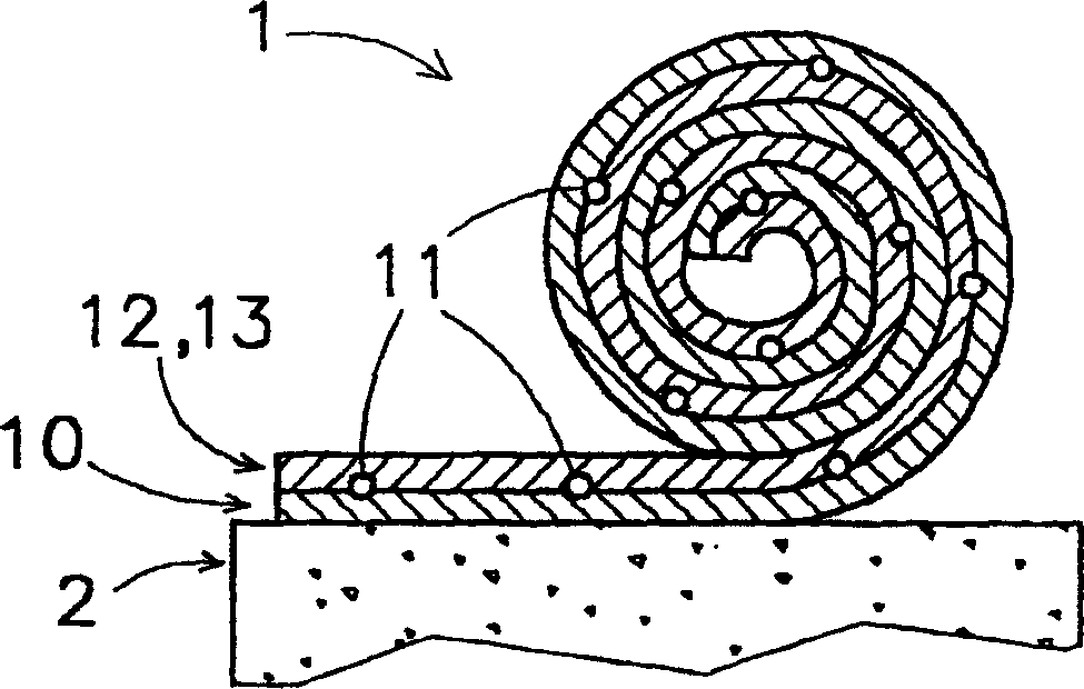 Roll-up heating for a floor, or wall