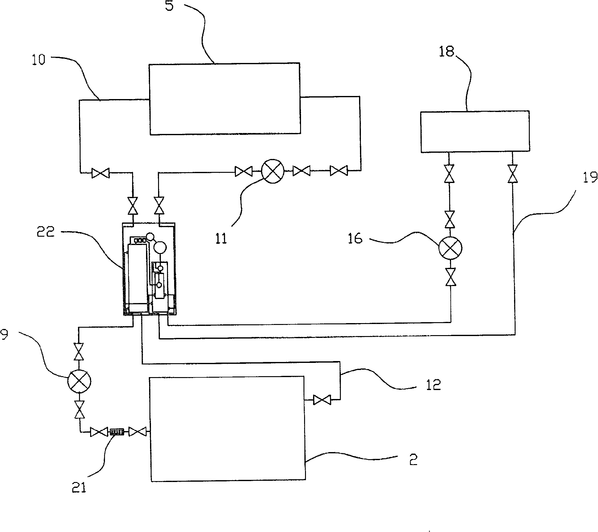 Equipment system for using reclaimed water of hotel