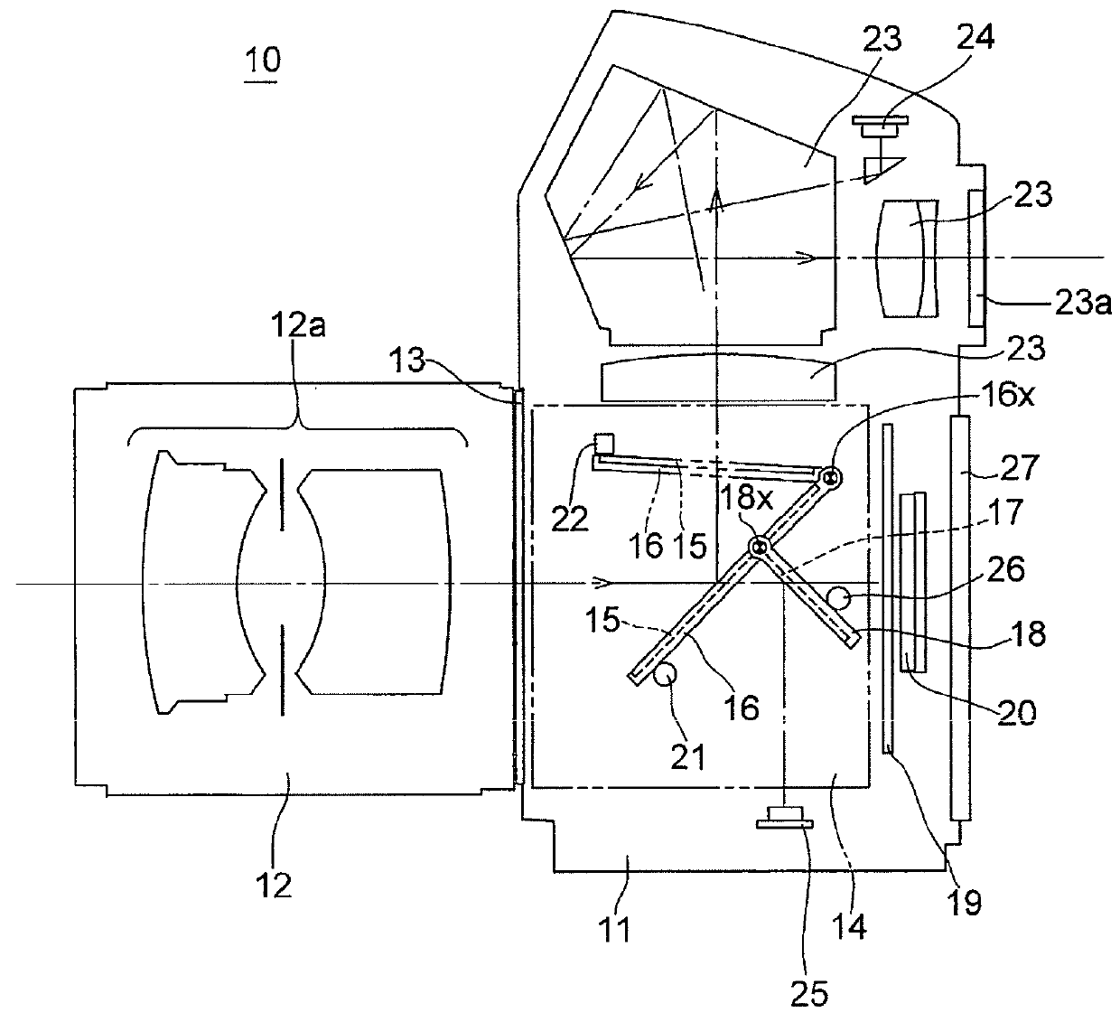 Drive mechanism for movable mirror of camera