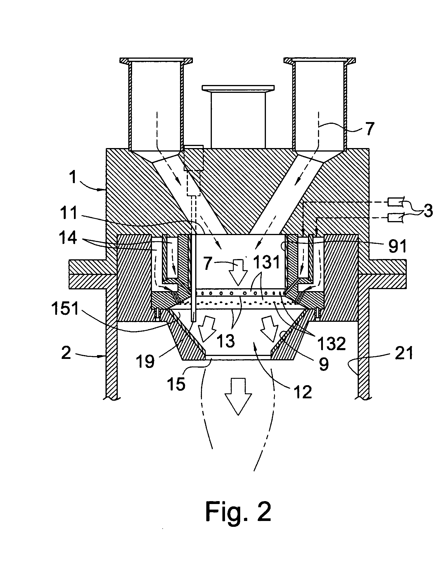 Semiconductor waste gas processing device with flame path