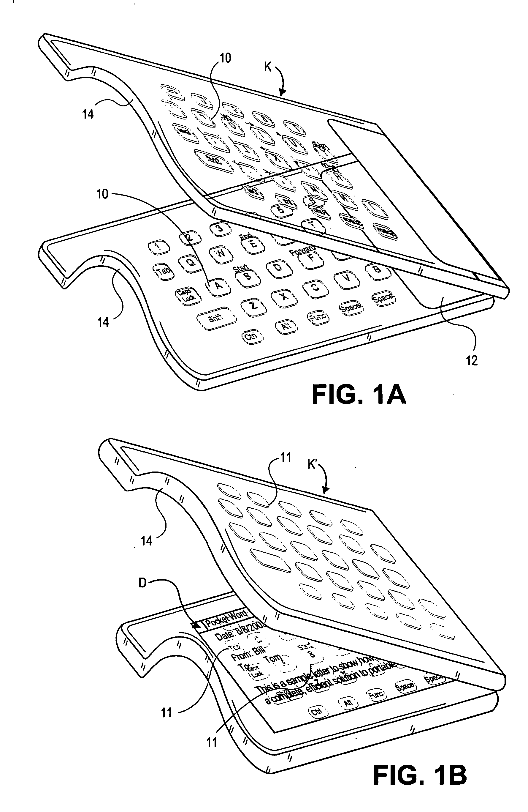 Double side transparent keyboard for miniaturized electronic appliances