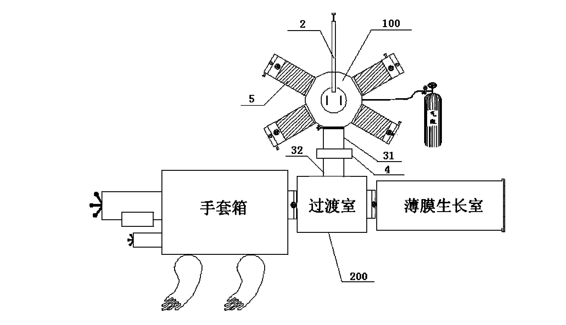 Probe bench, and organic thin-film device preparation and test integrated system and method