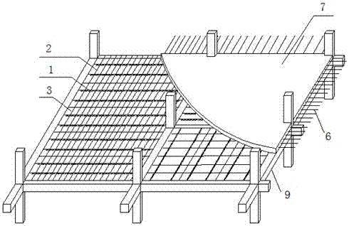 Laminated slab floor system and preparation method based on prestressed floor with truss