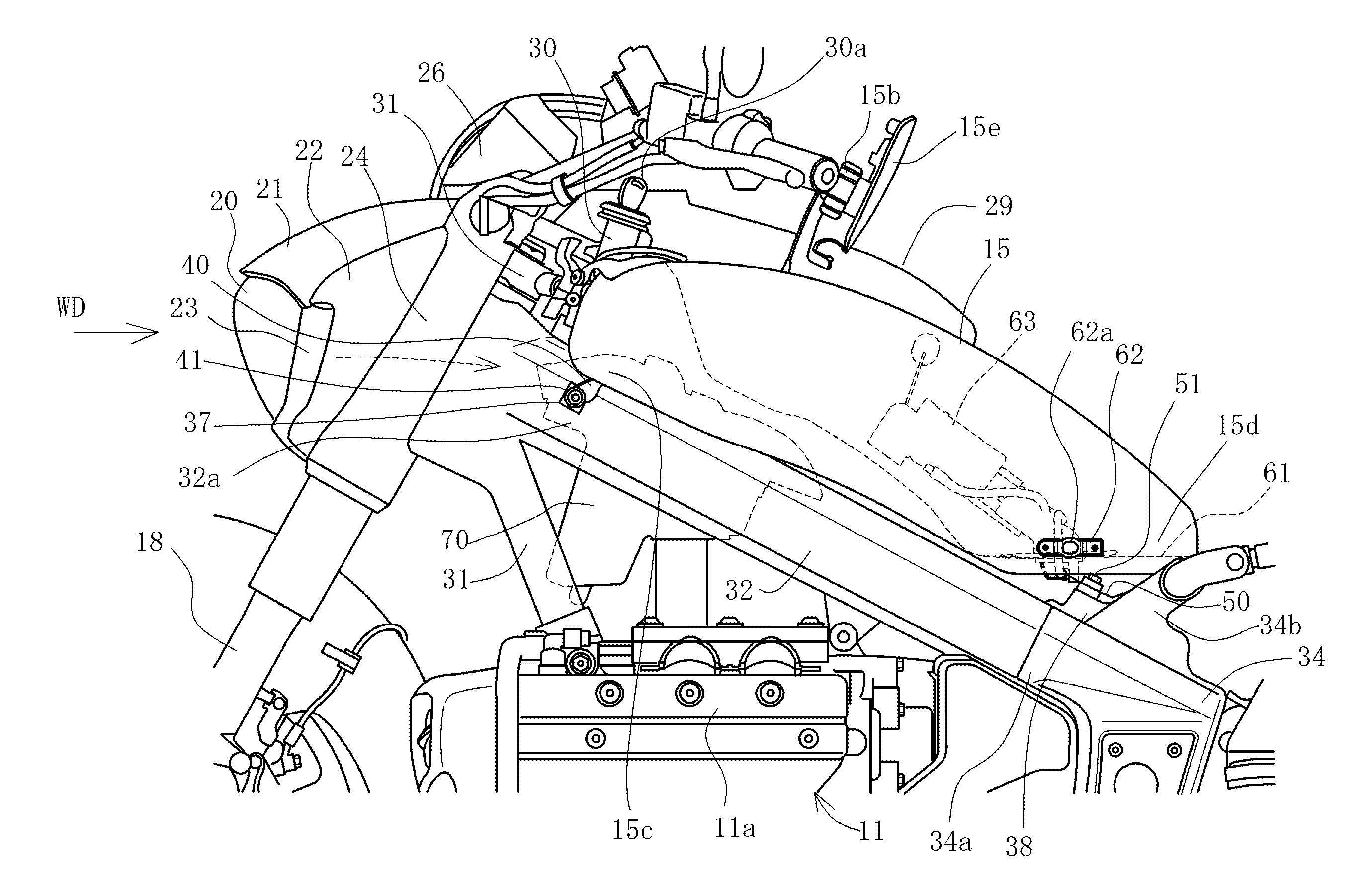 Fuel tank mounting structure of saddle-ride-type vehicle