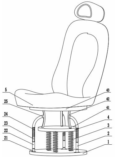 A parallel semi-active multi-dimensional damping seat suspension for engineering vehicles