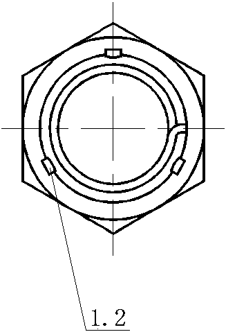 T-shaped split ring self-locking nut