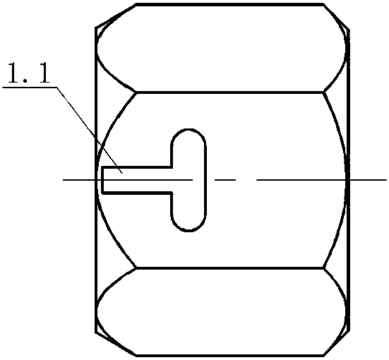 T-shaped split ring self-locking nut