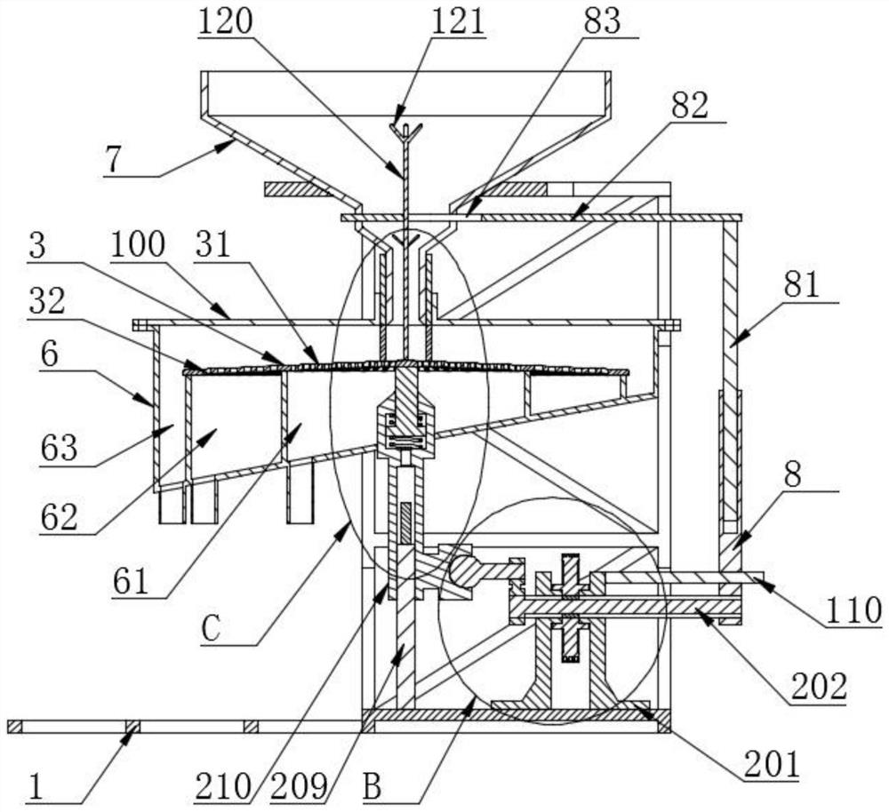 Pellet feed screening device for animal husbandry