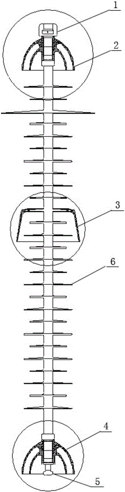 Replacement-free bar-shaped suspension type line composite insulator