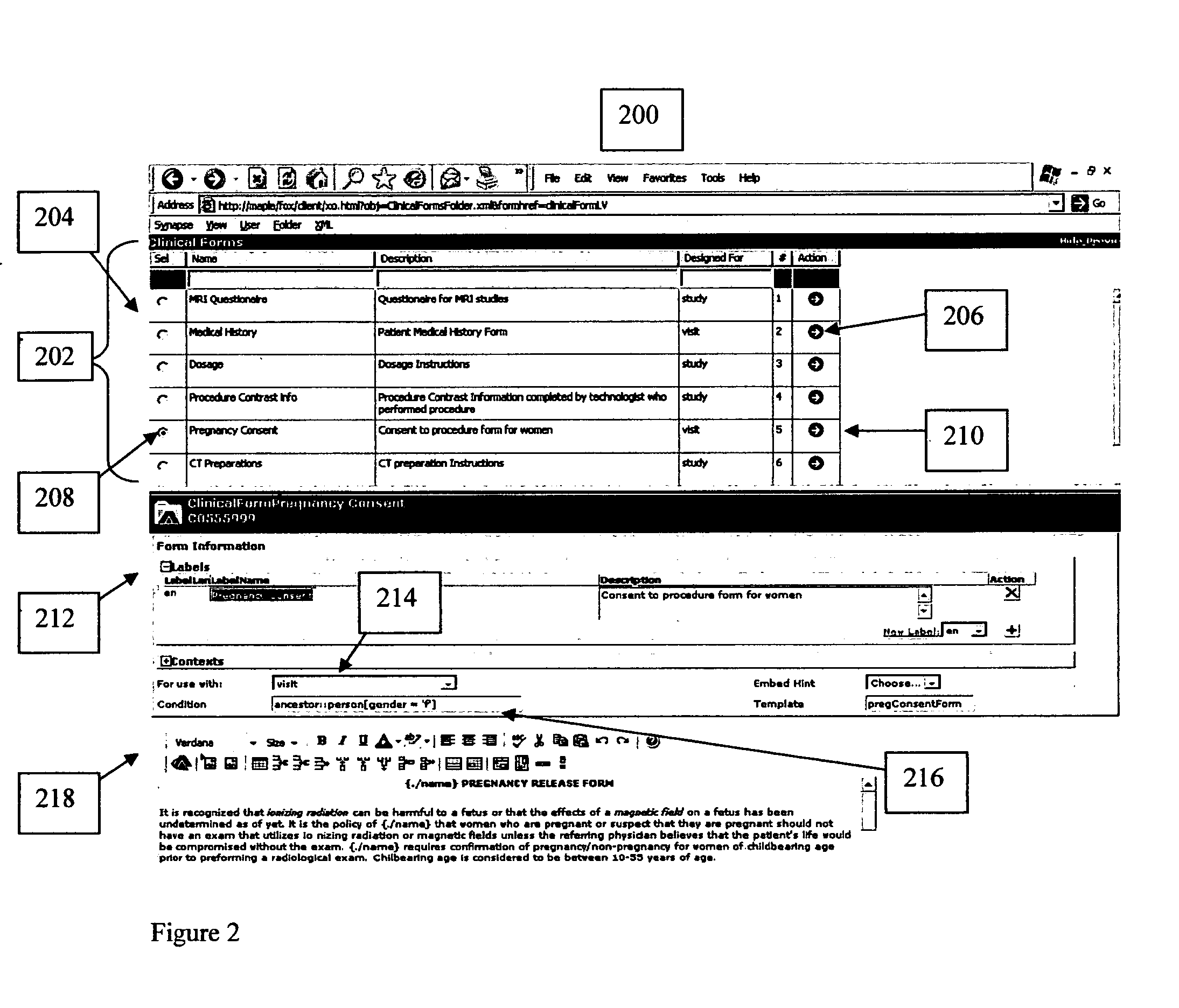 Method for communicating images and forms in a medical environment