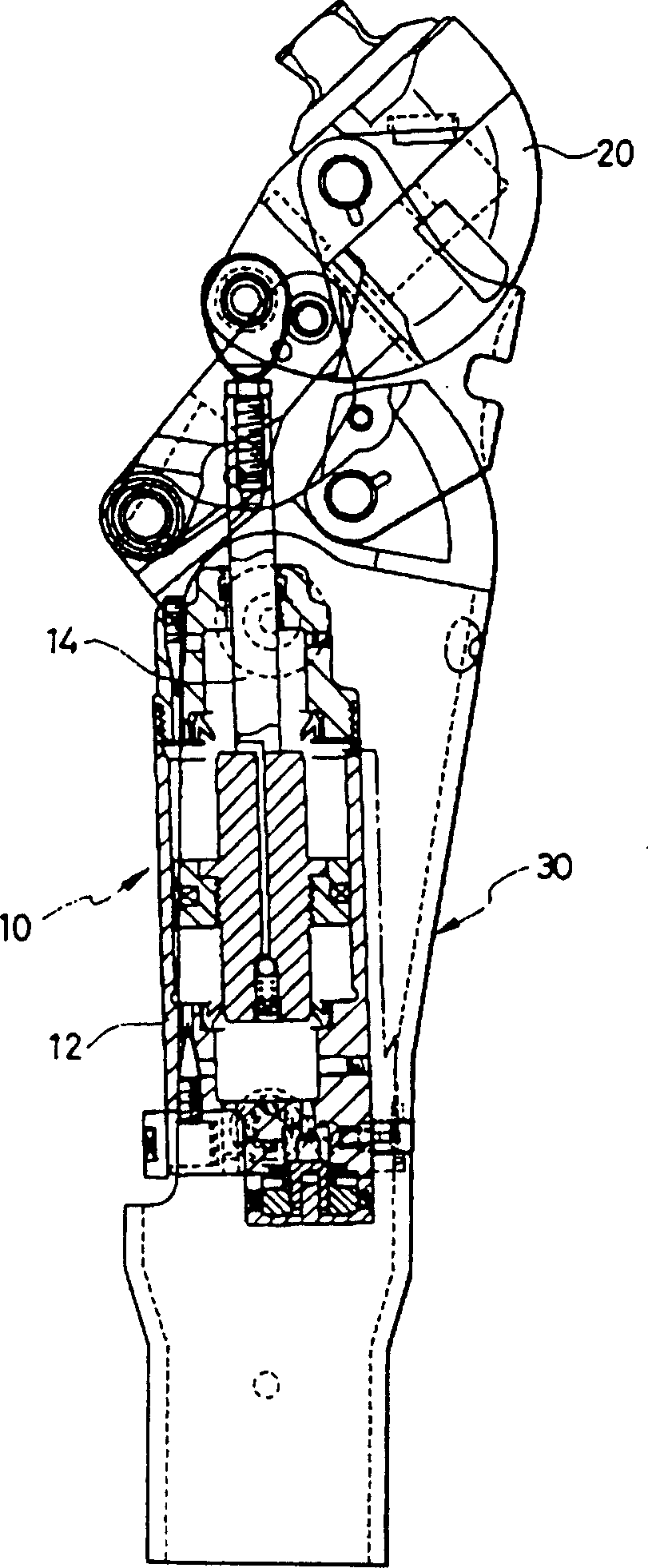 Air cylinder device for artificial limb