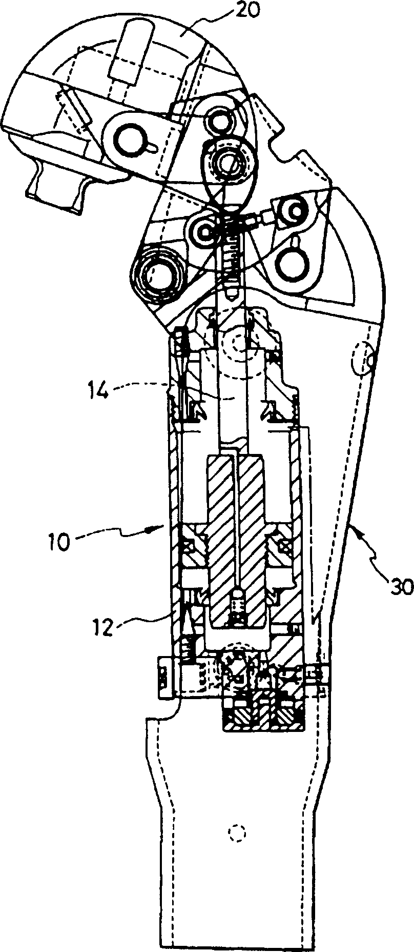 Air cylinder device for artificial limb
