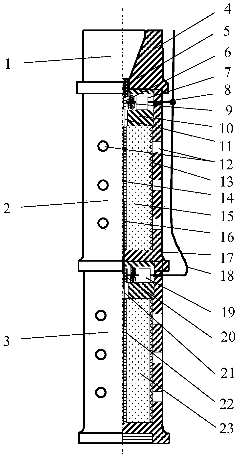 Heat-conduction deflagration-delayed fracturing device and construction method