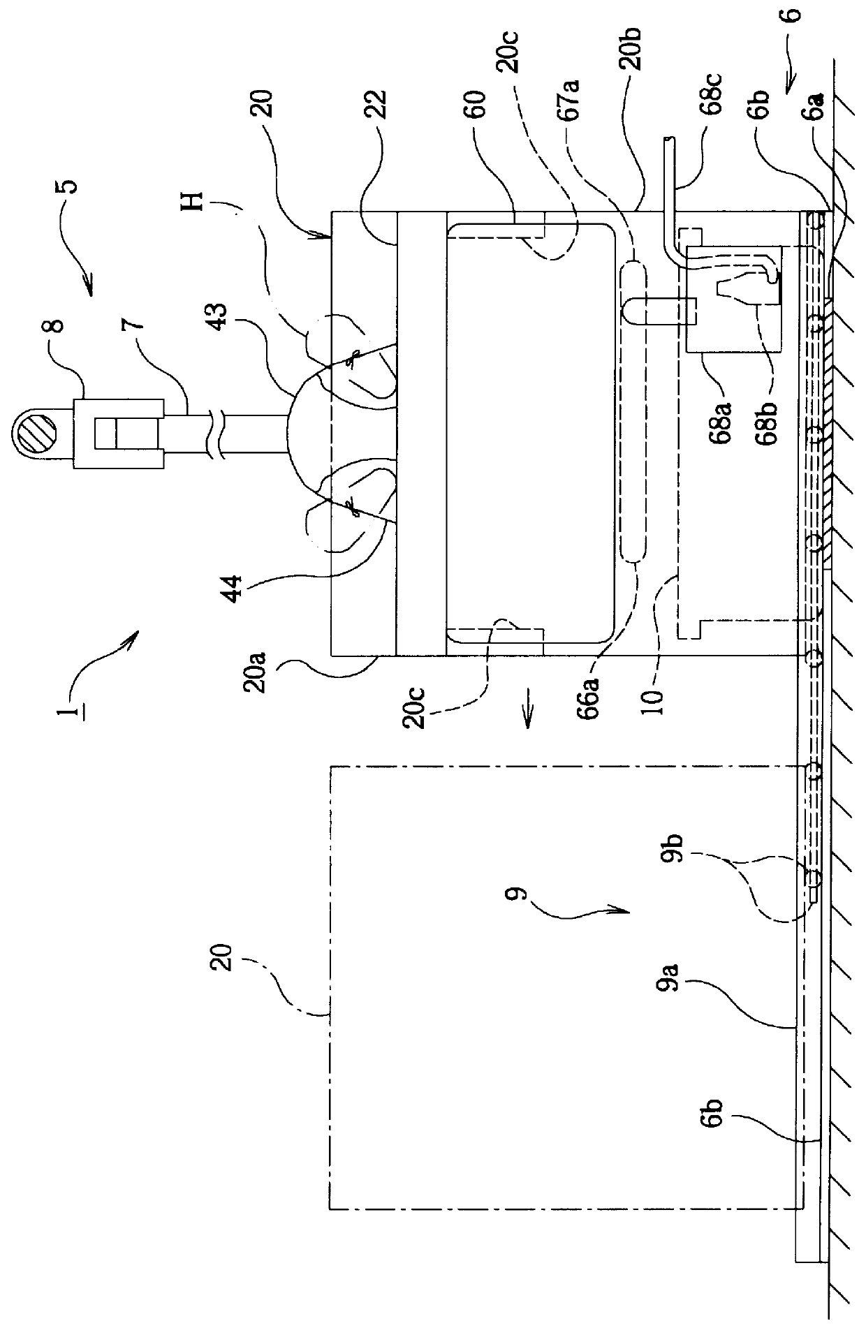 Water closet and nursing bed device with same
