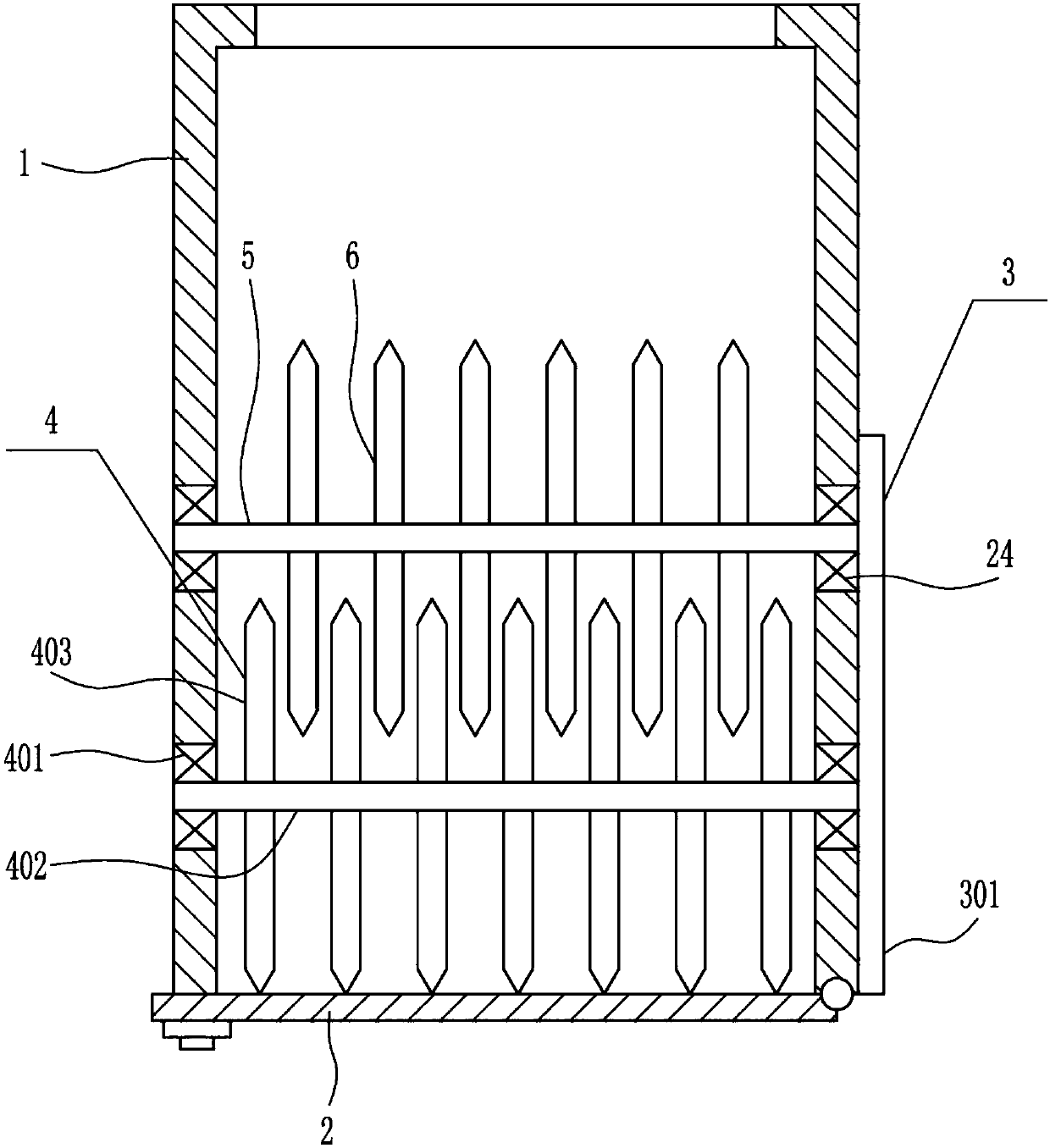 Device for recycling waste tools of power grid structure