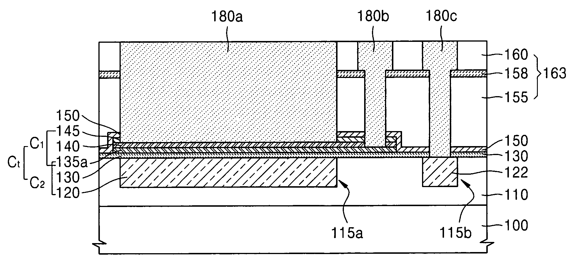 Metal-insulator-metal capacitor having a large capacitance and method of manufacturing the same
