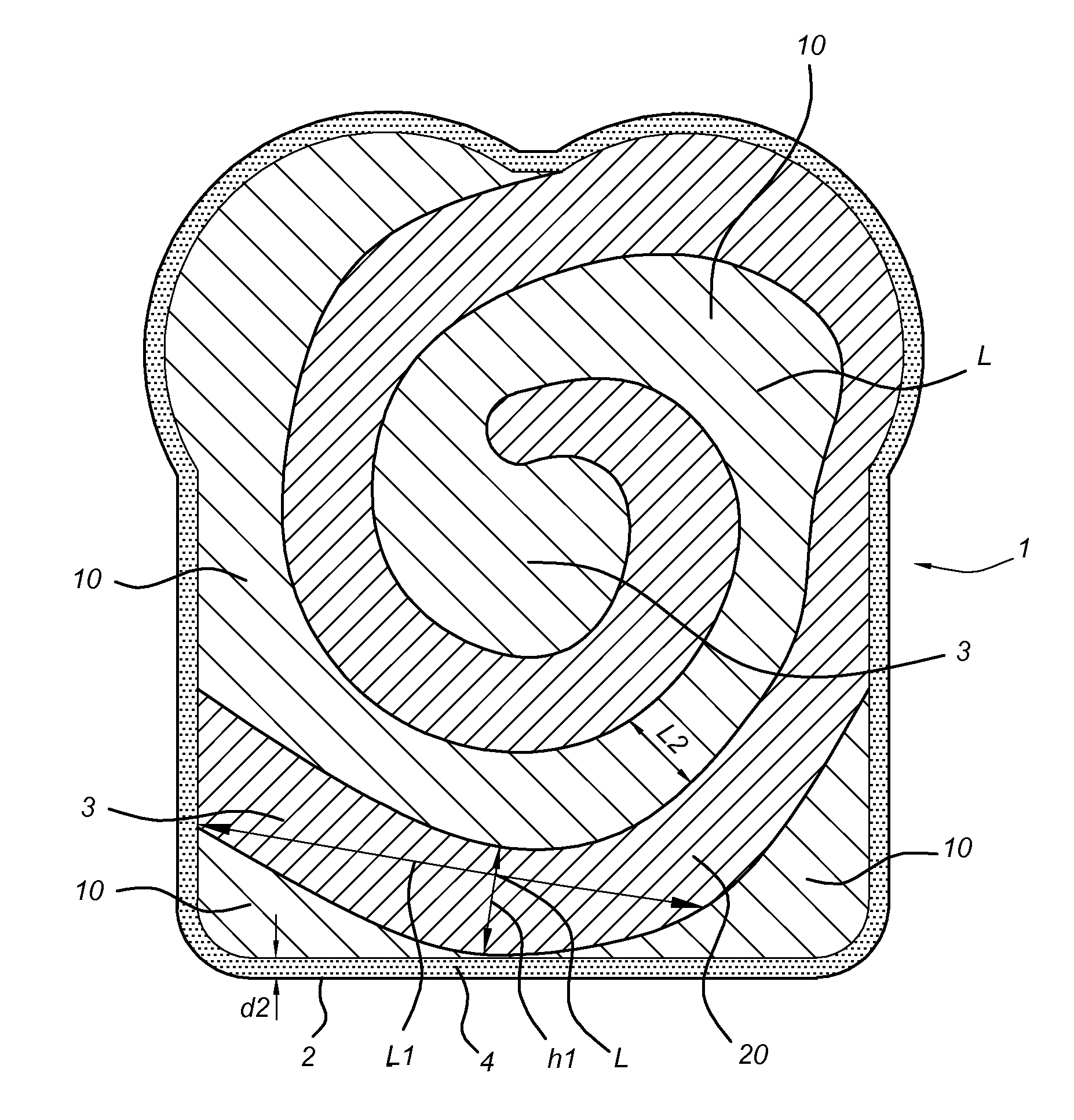 Flour-based food product with inhomogeneous tastant bulk distribution and method for making such food product