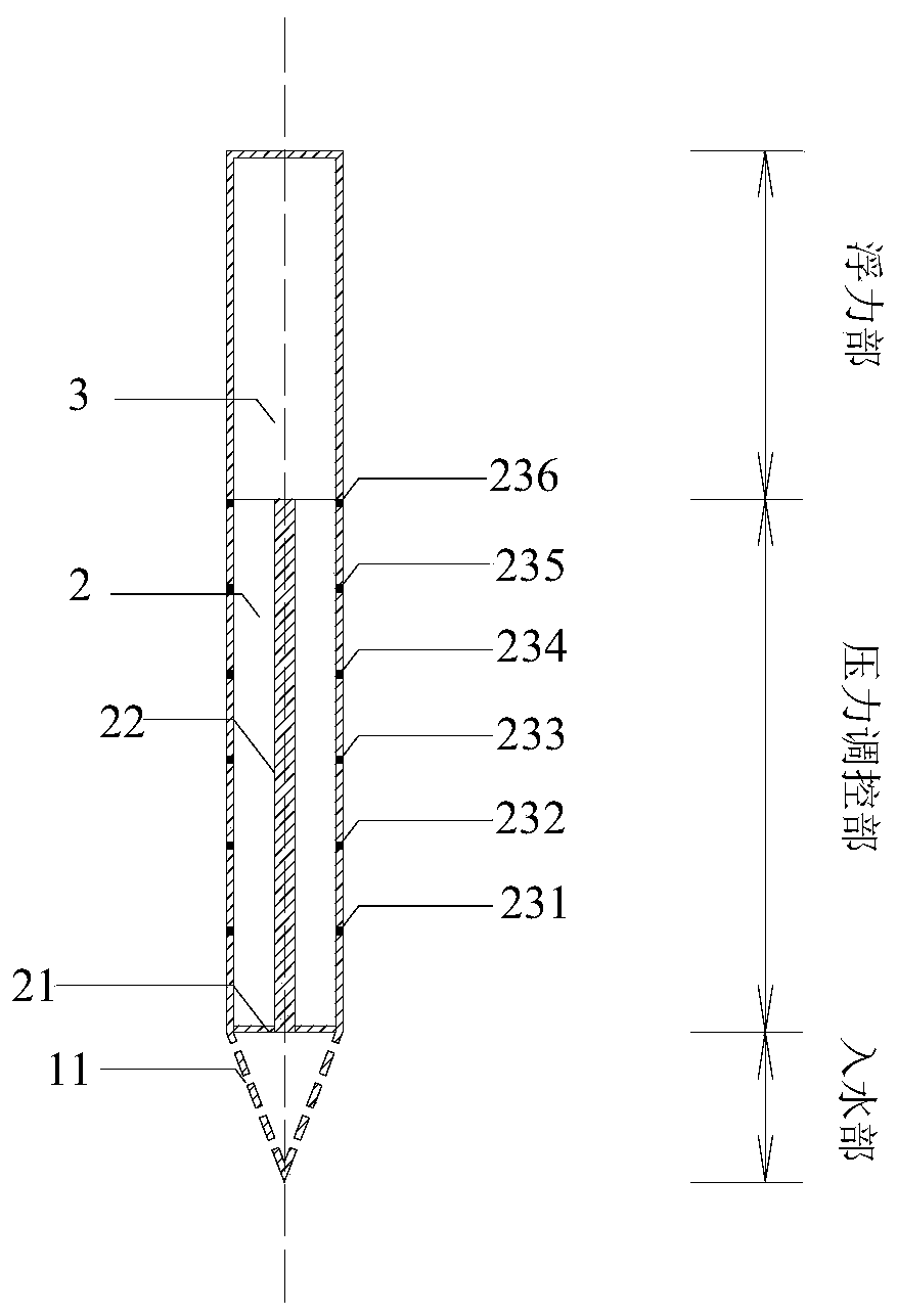 Suspension type guiding device and construction method for paste filling of underwater goaf