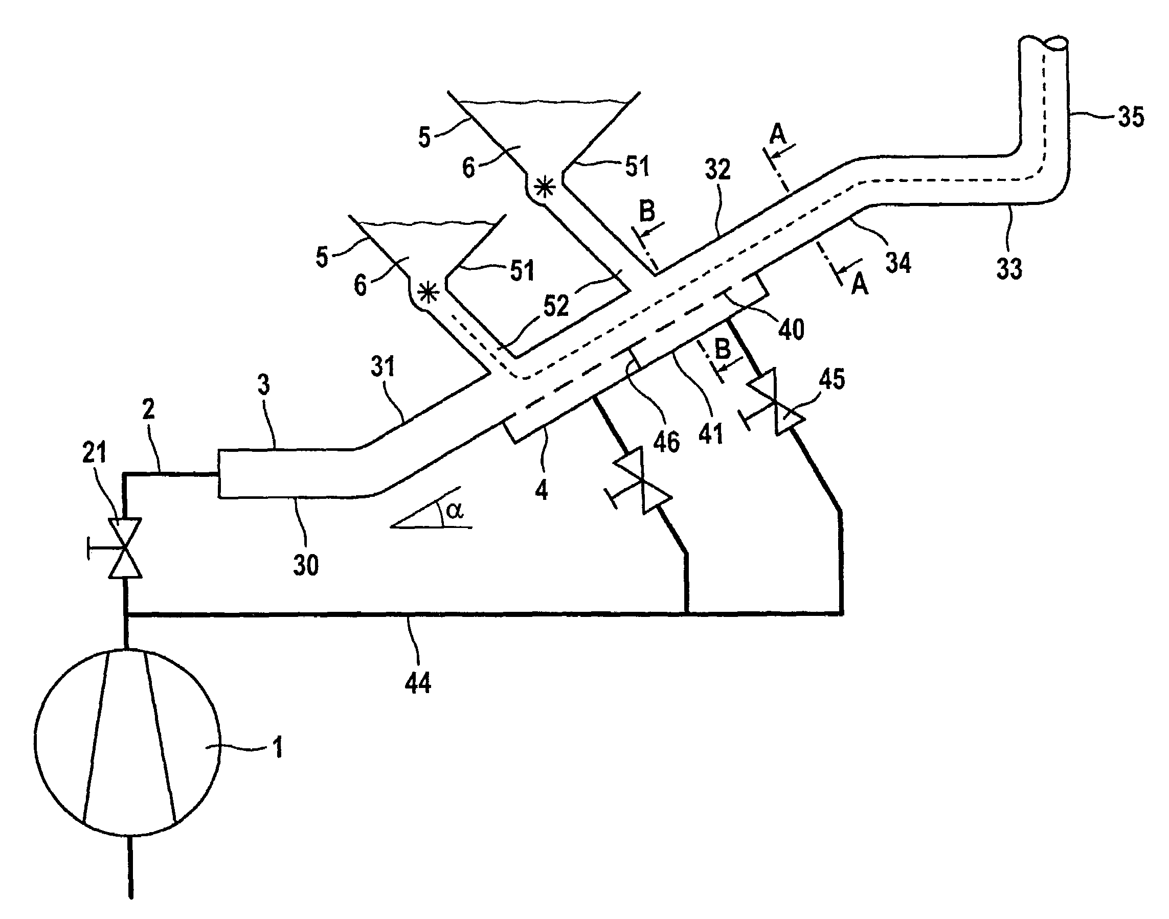 Pneumatic conveyor device and method