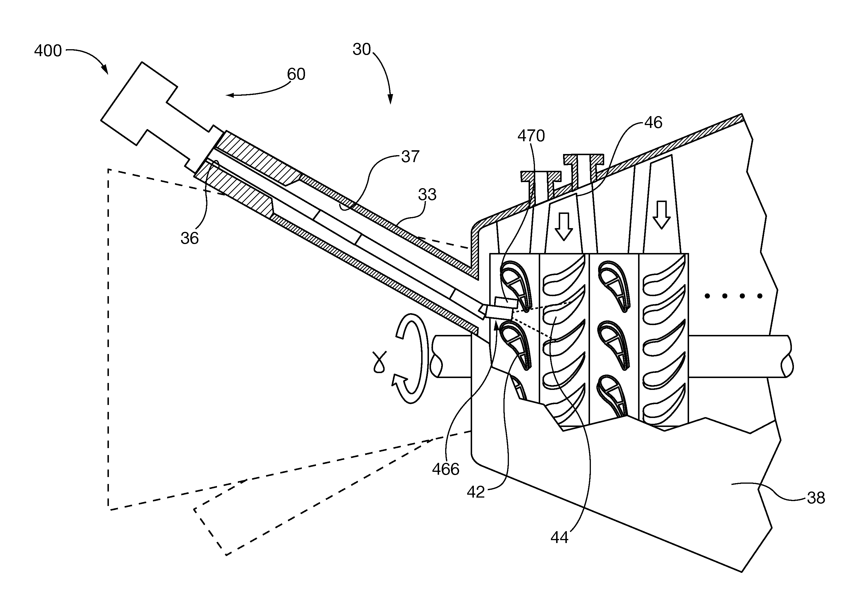 Method and system for surface profile inspection of off-line industrial gas turbines and other power generation machinery