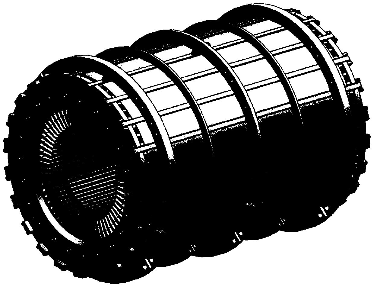 Parameterization calculation method for GVPI stator iron core mode