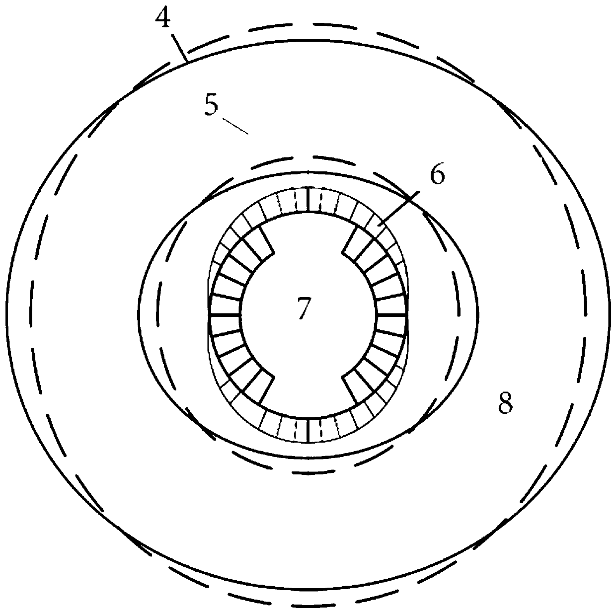 Parameterization calculation method for GVPI stator iron core mode