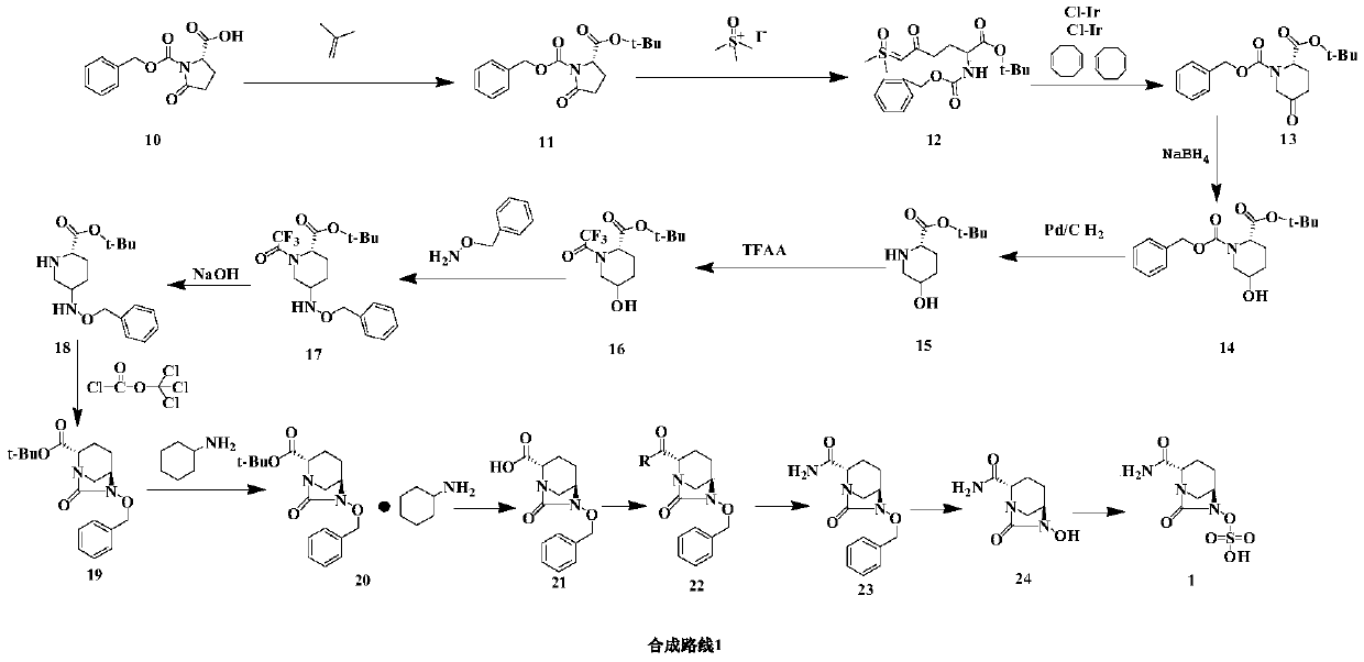 Synthetic method of β-lactamase inhibitor avibactam
