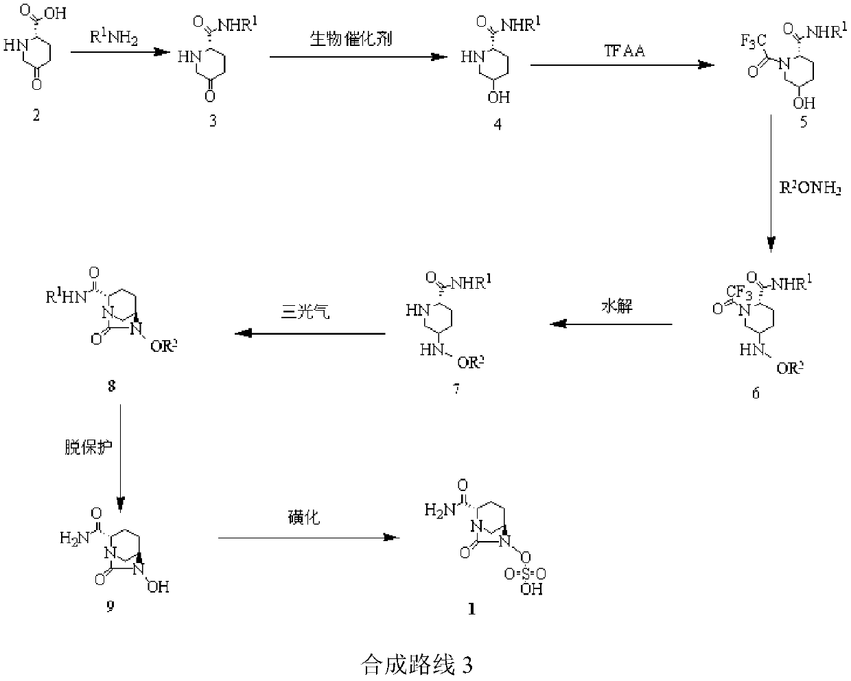 Synthetic method of β-lactamase inhibitor avibactam