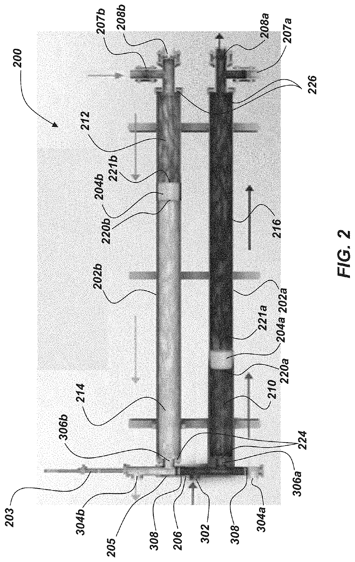 Fluid exchange devices and related systems, and methods