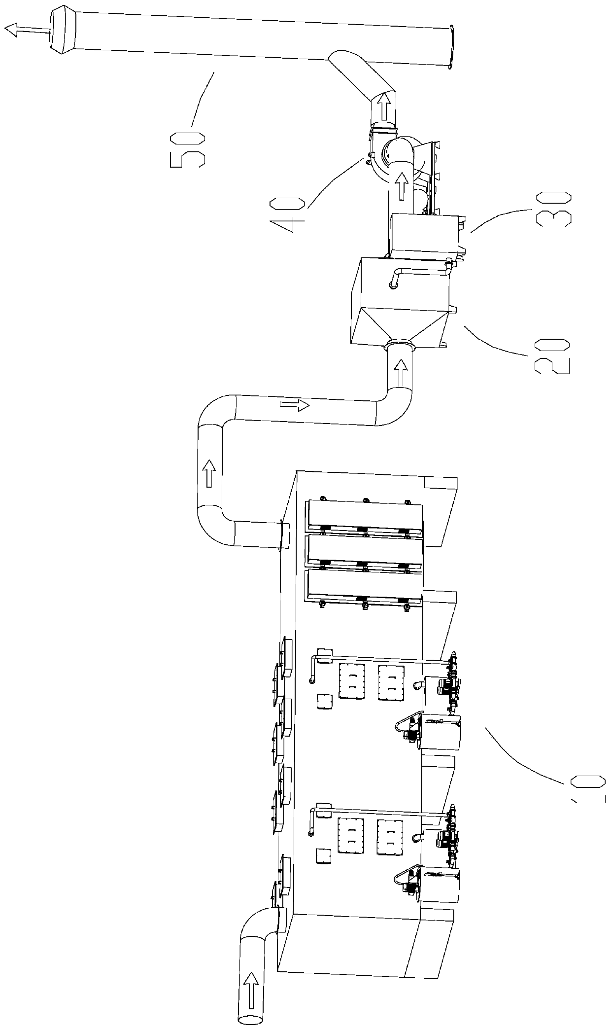 Waste gas purification device and method for refining workshop in the grease processing industry