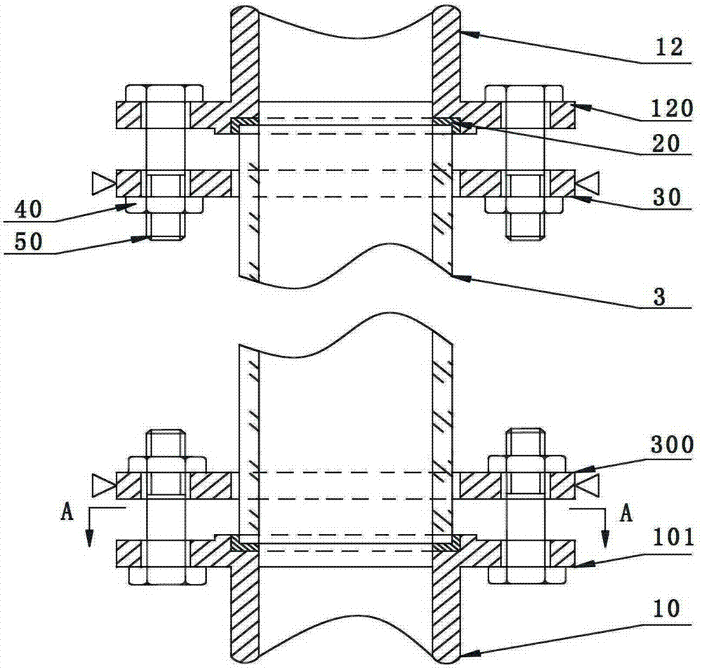 Measuring device for two-phase flow split-phase flow in steady state