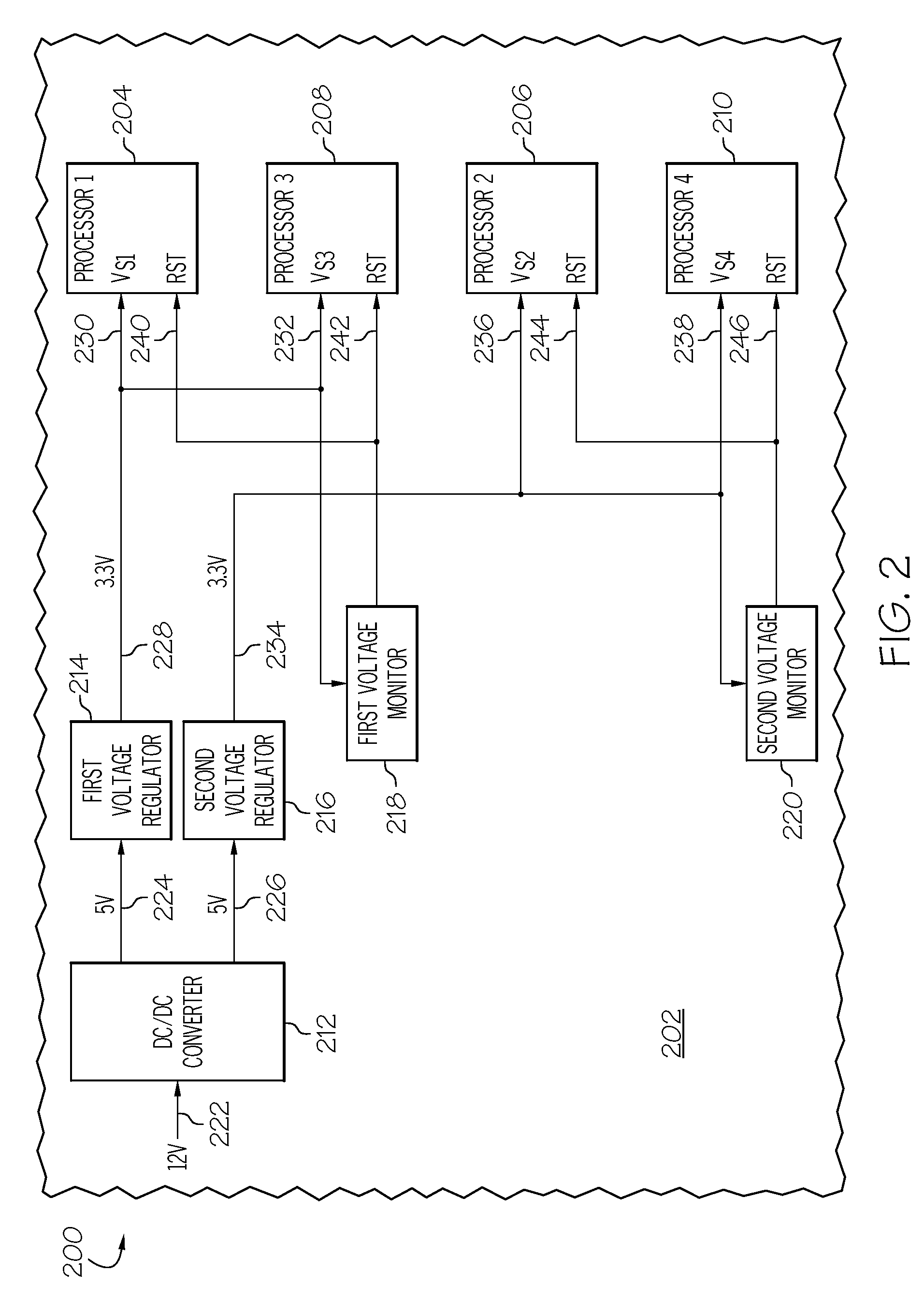 Power supply topology for a multi-processor controller in an electric traction system