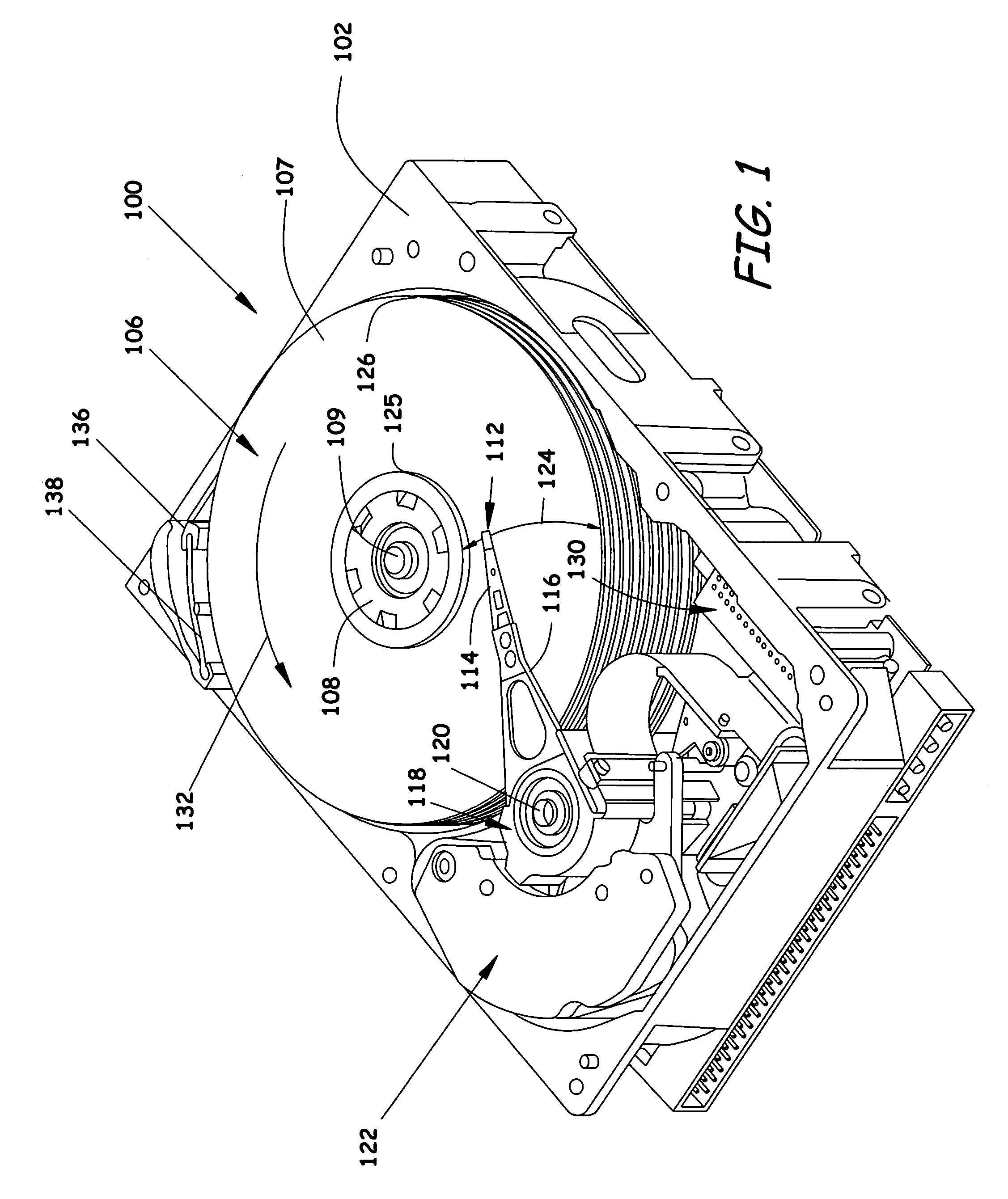 Air stream filtration system adjacent a rotational element of a data storage device