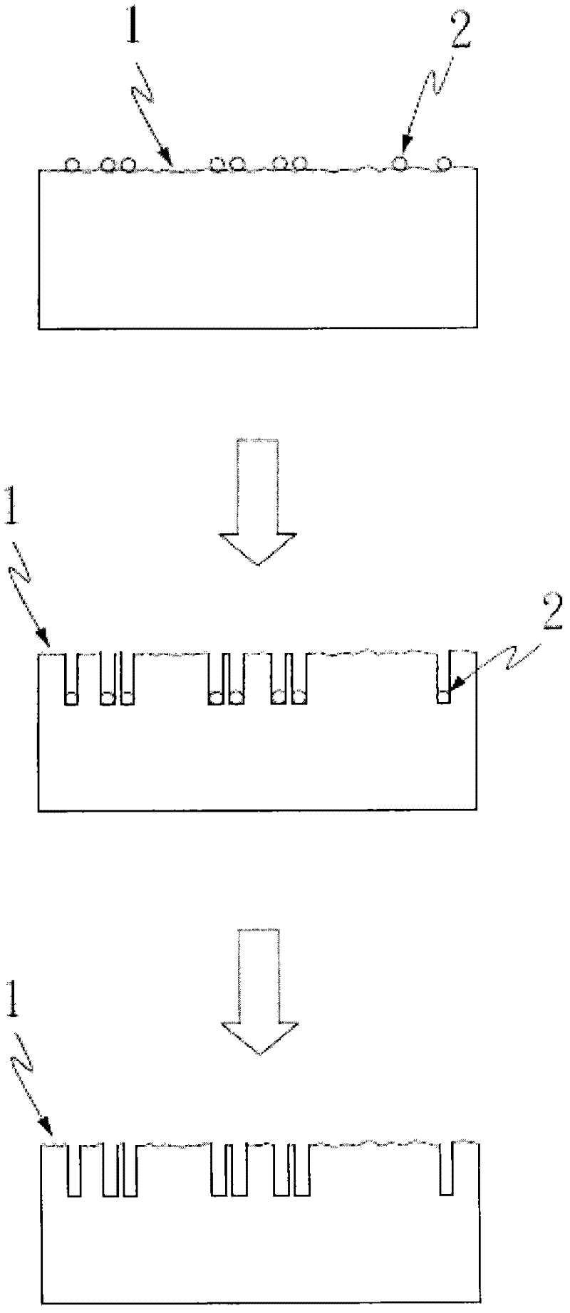 Method of forming micro-pore structures or trench structures on surface of silicon wafer substrate