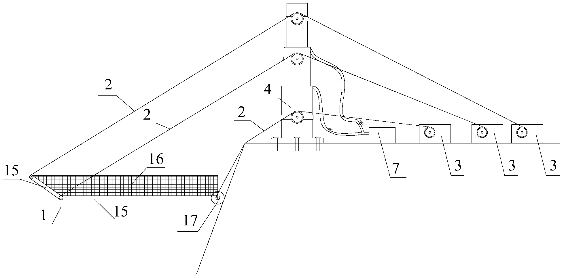 Semi-automatic liftable slope surface stone blocking device