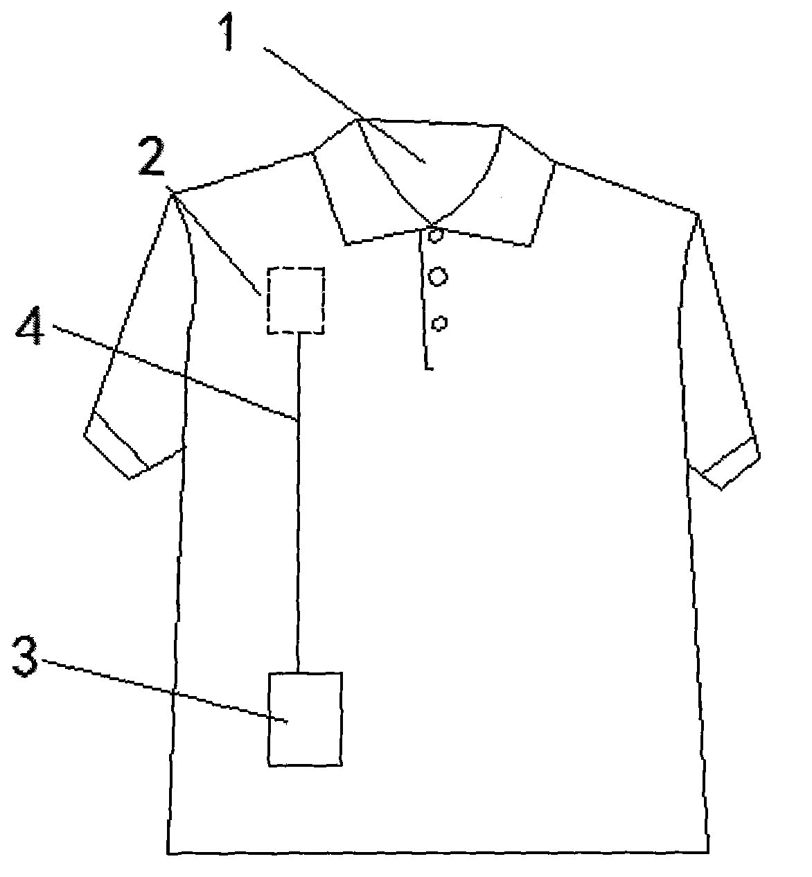 GPS positioning woven and knitted combined clothes with short message query function