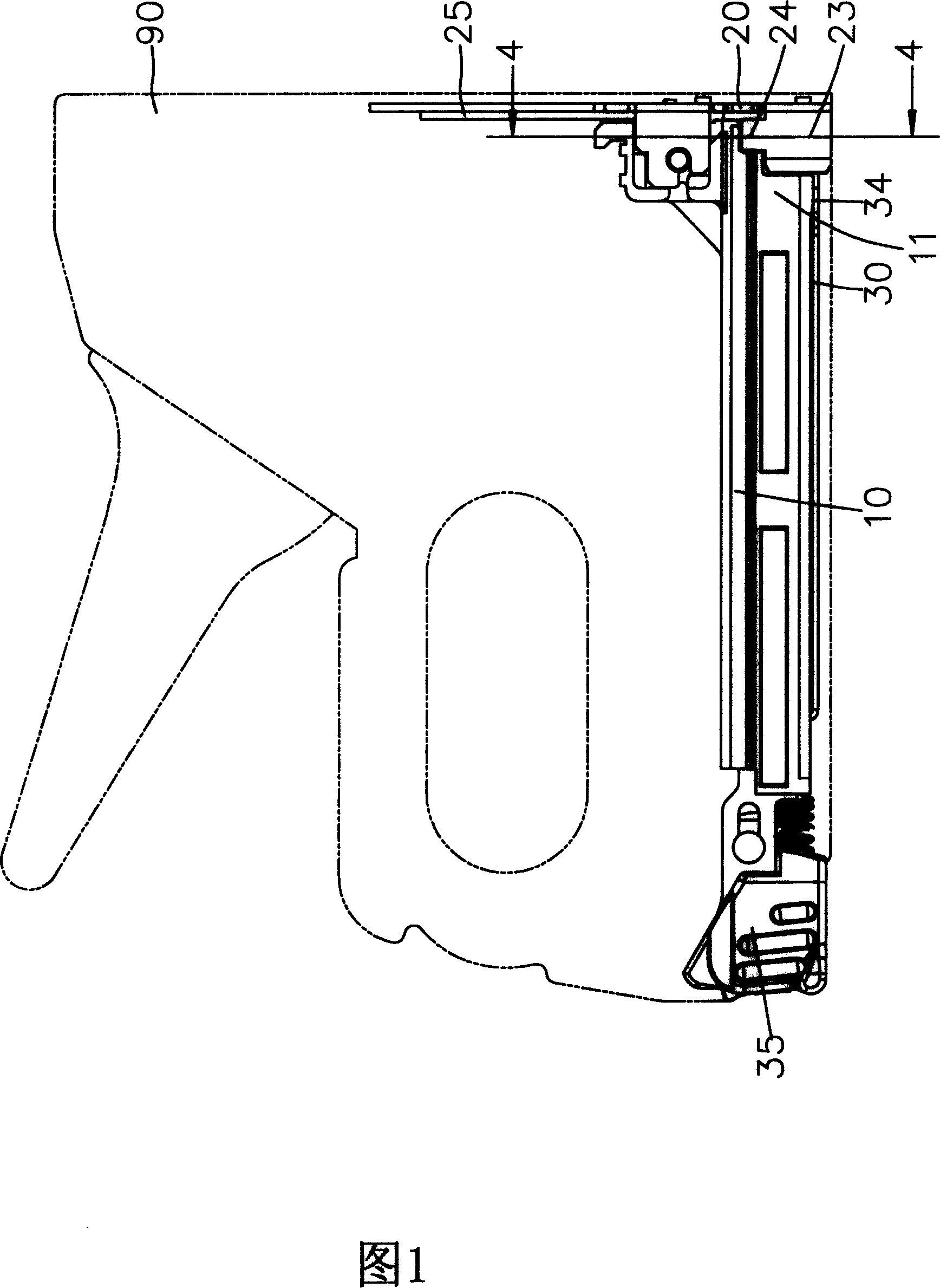 Improved structure of nail-slot nail-ejection of nailing machine
