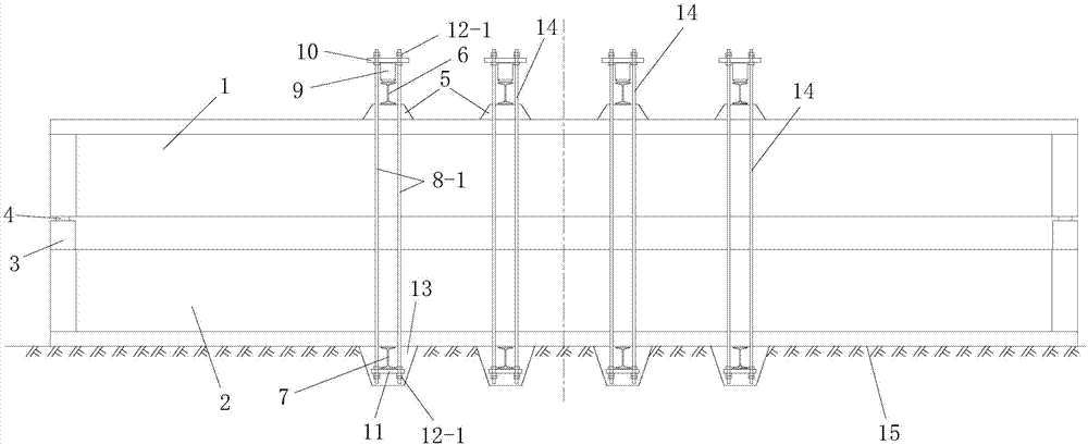 Counterforce beam loading device and loading method for static load test of bridge beam body