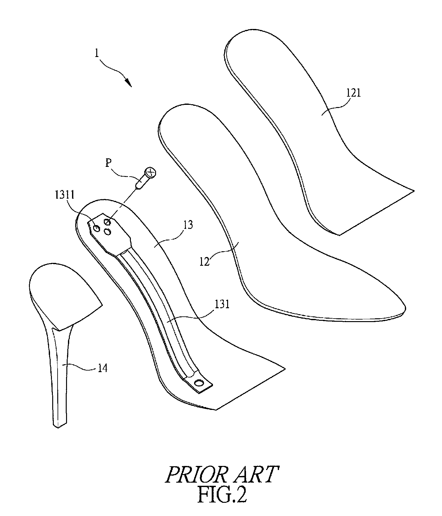 Structure of high-heeled shoe