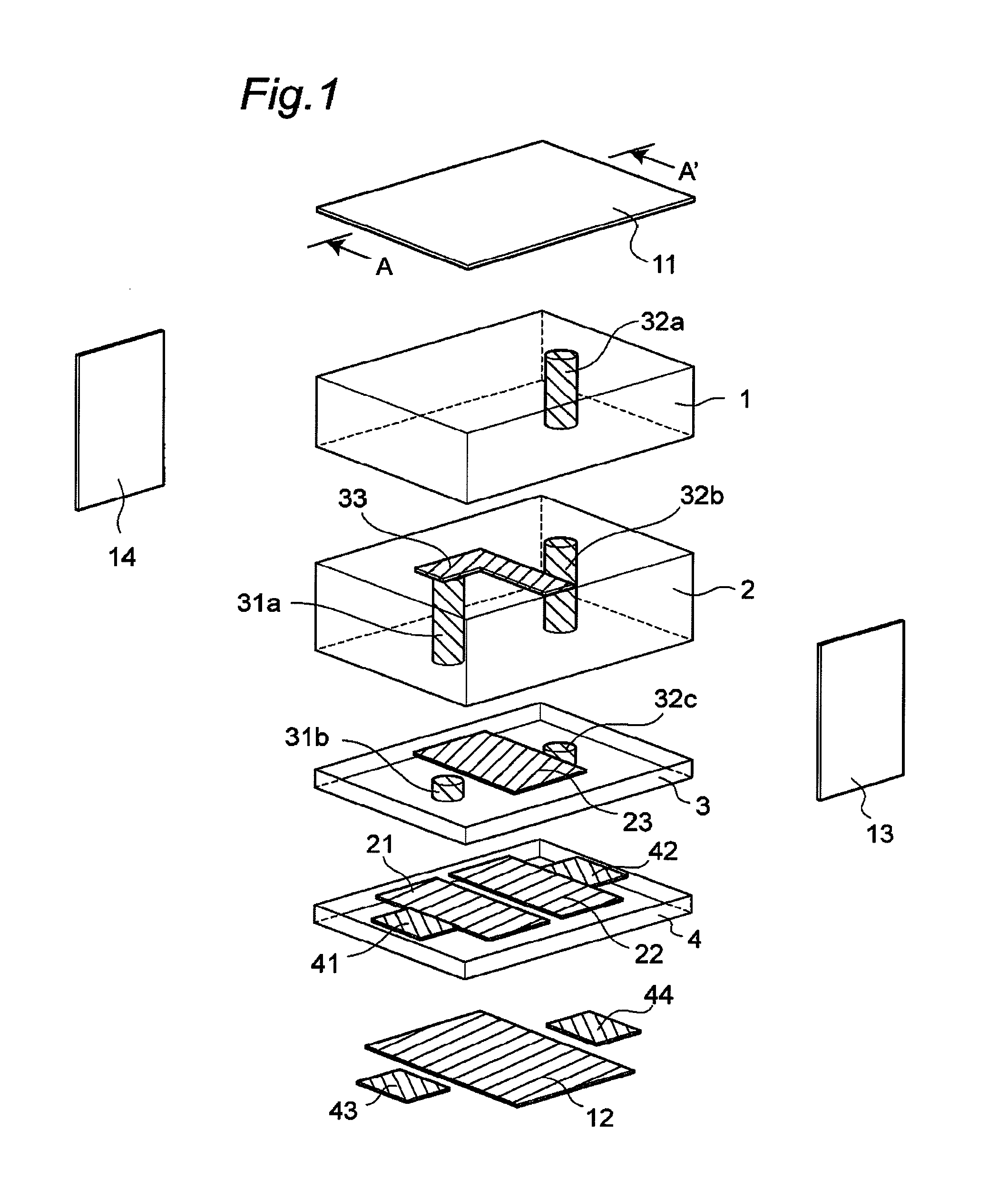 Multi-layered device and electronic equipment using thereof