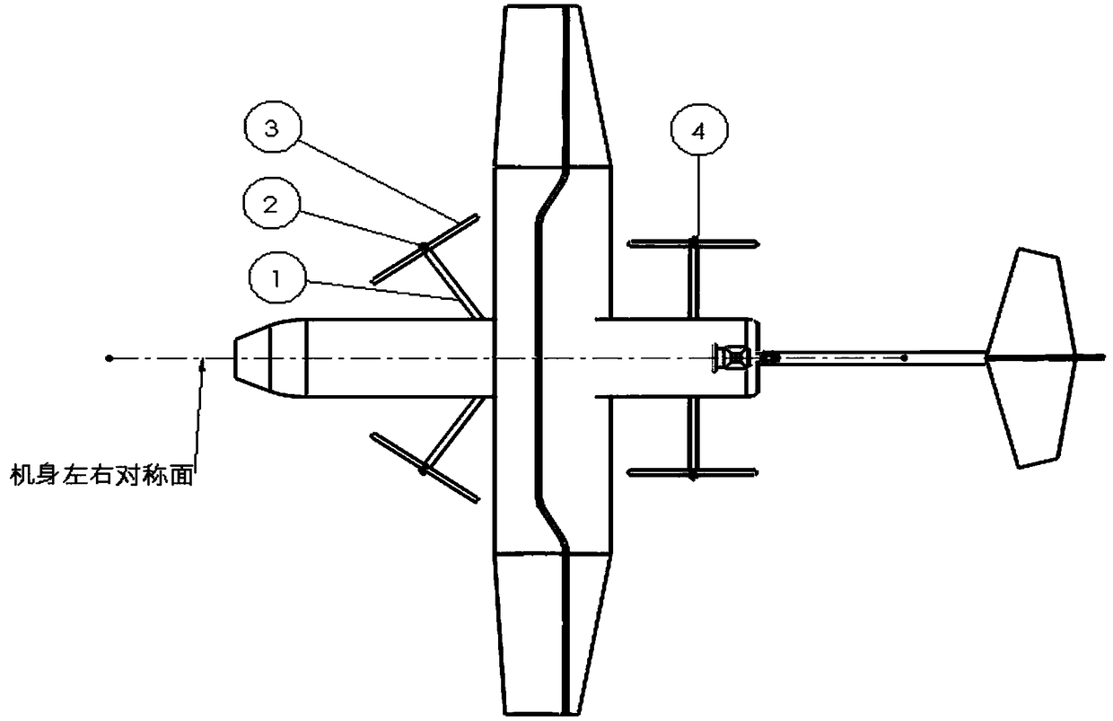 A vertical take-off and landing compound layout unmanned aerial vehicle rotor retractable device
