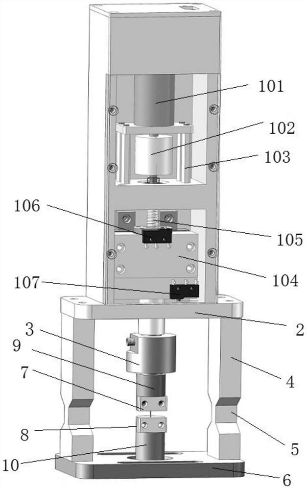 In-situ mechanical property testing device and testing method