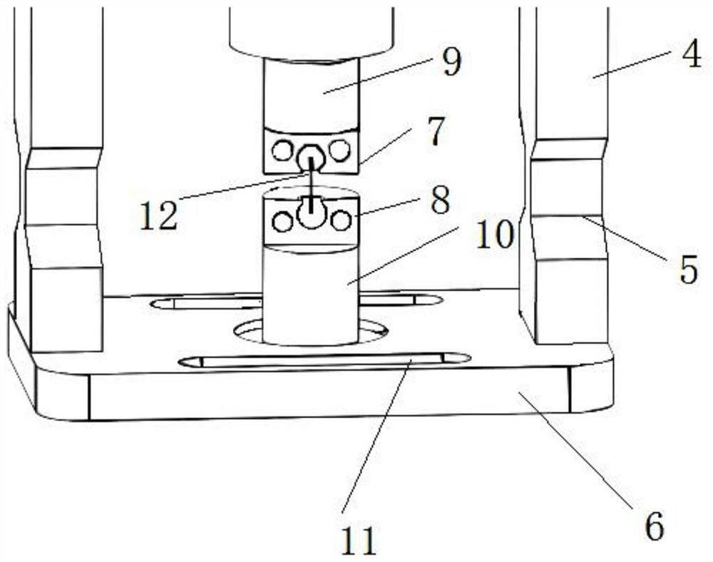 In-situ mechanical property testing device and testing method